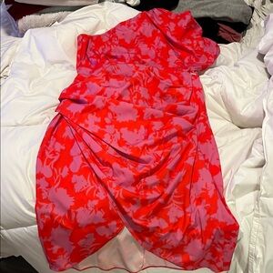 Red and Pink Floral Dress-local boutique